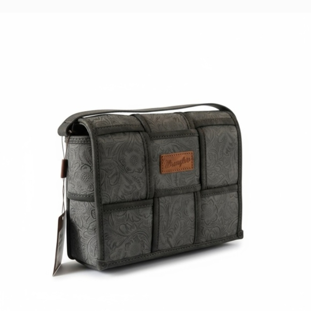 Wrangler Gray Floral Patterned Crossbody Bag NWT - Picture 4 of 7